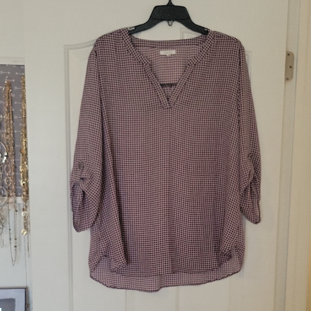 Maurices Black and White Checkered Blouse